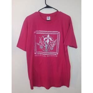 Jerzees 100% Combed Cotton Branson Missouri T-Shirt Mens XL Pink Made In USA